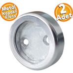 Badem10 2 Adet Askı Flanşı Metal Kapaklı Flanş Krom Yuvarlak Dolap Elbise Askı Aparatı