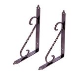 Badem10 2 Adet Ferforje Raf Altı Ayak Dekoratif Raf Tutucu Bakır Montaj Aparatı 155 X 230 Mm (büyük Boy)