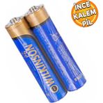 Badem10 2 ADET Wilkinson R03AAA İnce Kalem Pil Kumanda
