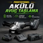 Badem10 20V Kömürsüz Akülü Avuç Taşlama Makinesi 115 mm 2X5AH Akü Şarjlı Spiral Taşlama 9500 Dev/dk