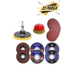 Badem10 25 Parça Spiral Taşlama Cırt Zımpara İnox Metal Kesici Flap Disk