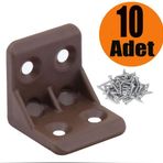 Badem10 25X25X25 mm Kahverengi 10 Adet Mobilya Dolap Köşe Bağlantı Sabitleme L Gönye