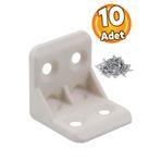 Badem10 25X25X25 mm Krem 10 Adet Mobilya Dolap Köşe Bağlantı Sabitleme L Gönye