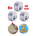 Badem10 3 Adet Çatı İzolasyon (48 mm X 2 MT) Su Sızdırmazlık Yalıtım Çamur Boru Sakız Tamir Bant Bandı