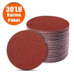 Badem10 30 Adet 125 mm Spiral Avuç Taşlama Kırmızı Kiraz Cırt Zımpara