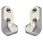 Badem10 30 mm 2 Adet Flanşı Oval Dolap Krom Elbise Askı Aparatı
