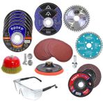 Badem10 34 Parça 115 mm Spiral Taşlama Cırt Zımpara Seti Ahşap Metal Mermer Kesici Diskler