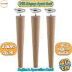 Badem10 3'lü Ahşap Sehpa Ayak Takımı 40 cm Zigon - Puf - Tabure