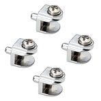 Badem10 4 Adet Cam Raf Tutucu Metal Cam Etejer Pimli Krom Metal Vidalı