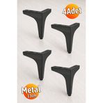 Badem10 (4 ADET) ERK Eren 13 cm Mat Siyah Metal Mobilya Köşe Ayağı Dayanıklı Modern Tasarım Mobilya Sehpa