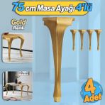 Badem10 4 Adet Lukens Masa Dresuar Ayağı 75 cm Plastik Altın Gold Mutfak Yemek Masası Mobilya Ayakları