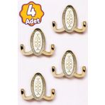 Badem10 (4 ADET) Seçil Vestiyer Gold Altın Metal Duvar Portmanto Dolap Elbise Askısı Askılığı Askılık