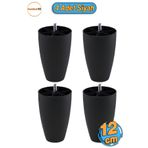 Badem10 4 Adet Vidalı (M8 INCE DİŞ) 12 Cm (SİYAH) Plastik Mobilya Yükseltici Koltuk Kanepe Ayağı Ayakları