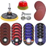 Badem10 40 Parça Avuç İçi 115 mm Spiral Taşlama Diski Seti