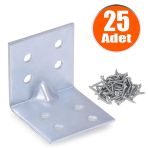 Badem10 40X40X40 mm 25 Adet Mobilya Dolap Köşe Bağlantı Sabitleme L Demir Gönye