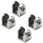 Badem10 4x8 mm Krom Metal Vidalı Tırnak Metal Cam Raf Tutucu Cam Etejer Menteşesi