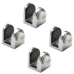 Badem10 4x8 mm Krom Plastik Vidalı Tırnak Metal Cam Raf Tutucu Cam Etejer Menteşesi
