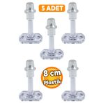 Badem10 5 Adet 8 cm Şeffaf Plastik Mobilya Kapı Arkası Durdurucu
