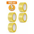 BADEM10 (5 ADET) Koli Bandı 45 Mm X 100 Metre Şeffaf Güçlü Yapışkanlı Kopmayan Bant