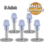 Badem10 5 Adet Mobilya Kapı Arkası Kolu Stoperi Tamponu Metal Krom 8 Cm Stopu Durdurucusu Tutucu Tutacağı
