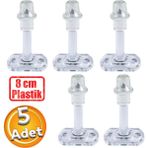 Badem10 5 Adet Mobilya Kapı Arkası Kolu Stoperi Tamponu (Plastik Şeffaf 8 Cm) Stopu Durdurucusu Tutucu Tutacağı