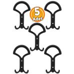 Badem10 (5 ADET) Noktalı Siyah Metal Portmanto Vestiyer Duvar Askısı Dolap Elbise Askılığı Askılık Askılığı