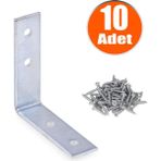 Badem10 55x55x15 mm 10 Adet Mobilya Dolap Köşe Bağlantı Sabitleme L Demir Gönye