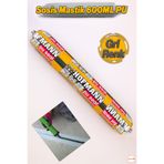 Badem10 600 ml Sosis PU Silikon Mastik Gri Poliüretan Yapıştırıcı Yalıtım Cam Ahşap Beton Derz Dolgu