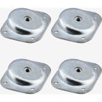 Badem10 Açılı Metal 4lü Set Mobilya Ayak Bağlantı Aparatı M8 Civatalı Sehpa Masa Ayağı Tabanı Montaj Aparatı - Gümüş - Gri
