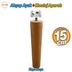 Badem10 Ahşap 15 cm Ahşap Ayak Bağlantı Aparatlı Mobilya Koltuk Kanepe Sehpa Masa Ayağı Ayakları M8 Civatalı