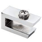 Badem10 Ahşap Cam Etejeri Metal U Tip Krom Vidalı 4 Adet Cam Tutu