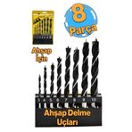 Badem10 Ahşap Delme Matkap Ucu Set 8 'li Paket Ağaç Sunta Kartonpiyer Delme 3 4 5 6 7 8 9 10 mm Çap