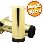 Badem10 Akça Ayarlanabilir 10 cm Gold Altın Metal Baza Mobilya Kanepe Sehpa TV Ünitesi Koltuk Ayağı
