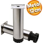 Badem10 Akça Ayarlanabilir Mobilya Kanepe Koltuk Baza Yükseltme Yükseltici Ayağı Metal Ayakları 12 Cm Krom