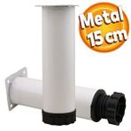 Badem10 Akça Ayarlanabilir Mobilya Kanepe Koltuk Baza Yükseltme Yükseltici Ayağı Metal Ayakları 15 Cm Beyaz
