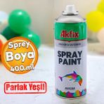 Badem10 Akfix Kalıcı Akrilik Sprey Boya Parlak Yeşil 400 ml Tasarım Metal Ahşap Plastik Beton Yüzey Boyama - Kırmızı