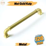 Badem10 Alfa Metal Mat Gold Altın Kulp 128 mm Mobilya Çekmece Mutfak Dolabı Dolap Kapak Kulpları