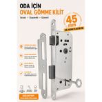 Badem10 Anahtarlı Oda Kapı PVC Kapı Ahşap Kapı WC Banyo Gömme Kilit Gövde Kilidi Silindirsiz Barelsiz 45 mm