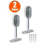 Badem10 Askı Flanşı Krom Oval Kapalı Dolap 2 Adet Elbise Askı Aparatı