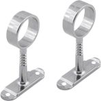 BADEM10 Askı Flanşı Oval Dolap Boru Sabitleme Kıyafet Elbise Askı Flanş Aparatı Krom 75X25 mm (2 Ade - 75 x 25 mm