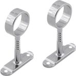 Badem10 Askı Flanşı Oval Dolap Boru Sabitleme Kıyafet Elbise Askı Flanş Aparatı Krom 75x25 mm (2 ADET)
