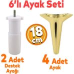 Badem10 Aspen 6'lı Set Mobilya Tv Ünitesi Çekyat Koltuk Kanepe Baza Destek Ayağı Ayakları 18 Cm Gold M8