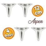 Badem10 Aspen Lüks Mobilya Kanepe Koltuk Tv Ünitesi Baza Ayağı Ayakları 12 Cm Krom Ayak (4 Adet)