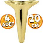 Badem10 Aspen Lüks Mobilya Kanepe Koltuk Tv Ünitesi Baza Ayağı Ayakları 20 Cm Gold Altın Plastik 4 Adet
