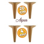 Badem10 Aspen Lüks Mobilya Kanepe Koltuk Tv Ünitesi Konsol Ayağı Ayakları 20 Cm Koyu Ceviz (4 ADET)