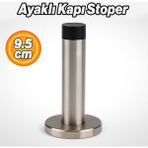 Badem10 Ayaklı Vidalı Kapı Stoperi 9,5 cm Metal Gövde Kapı Çarpmasını Önleyen Sessiz Darbe Önleyici - Krom