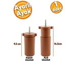 Badem10 Ayarlanabilir Gizli Mobilya Kanepe Baza Koltuk M8 Civatalı Vidalı Orta Destek Ayağı Ayak Kahve 9.5cm