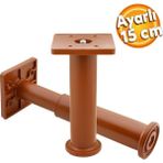 Badem10 Ayarlanabilir Kare Mobilya Kanepe Koltuk Baza Destek Yükseltici Yükseltme Ayağı 15 Cm Kahve Ayakları