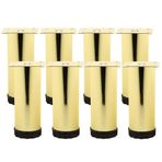 Badem10 Ayarlanabilir Mobilya Kanepe Baza Koltuk Metal Destek Yükseltici Ayağı 12 cm Gold Ayakları 8 Adet