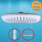 Badem10 Banyo Tepe Duş Başlığı Fiskiyesi Kare Başlık Beyaz